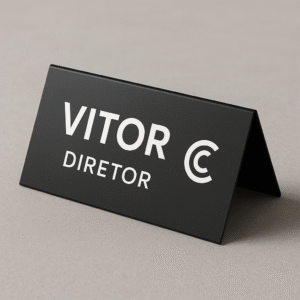 Placa personalizada com nome e cargo